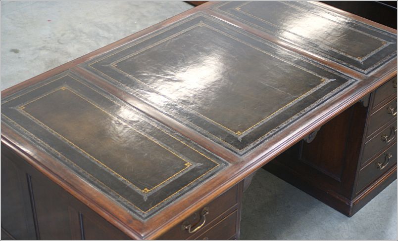 1026 Antique Large Mahogany Partners Desk (8)